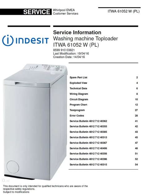 indesit 61052 w manual.